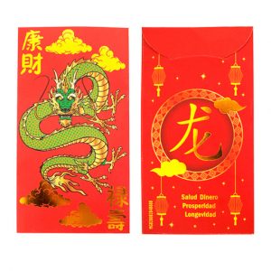 Sobre Chino Dragon Rojo Papel